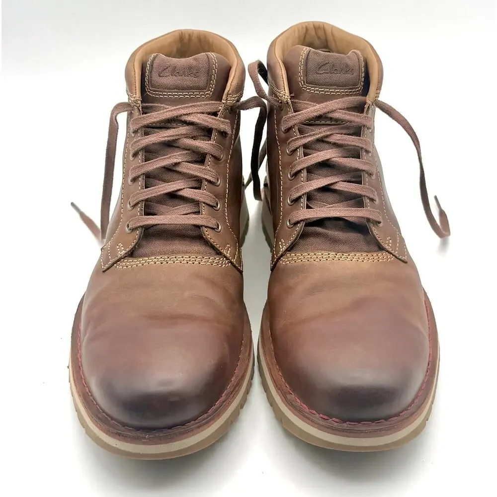 Clarks VARBY Top Brown Leather Boots Men's Size 13 Chukka Ankle High